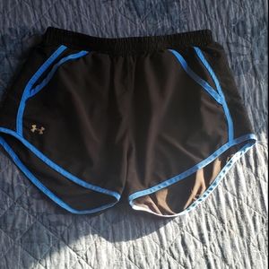 Blue and black Under Armour shorts